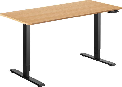 AlzaErgo Table ET1 Essential black + top 140×80 cm bamboo rounded - Height Adjustable Desk - Main image