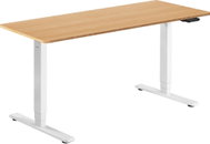 AlzaErgo Table ET1 Essential white + top 160×80 cm bamboo rounded - Height Adjustable Desk