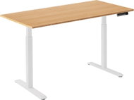 AlzaErgo Table ET2 biely + doska 120×80 cm bambusová - Výškovo nastaviteľný stôl