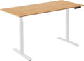 AlzaErgo Table ET2 bílý + deska 140×80 cm bambusová