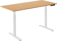 AlzaErgo Table ET2 white + bamboo top 140×80 cm - Height Adjustable Desk