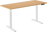 AlzaErgo Table ET2 white + board 160×80 cm bamboo rounded - Height Adjustable Desk