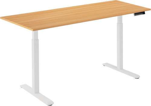 AlzaErgo Table ET2 white + top 160×80 cm laminated oak - Height Adjustable Desk - Main image