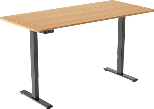 AlzaErgo Table ET2 Essential black + top 140×80 cm bamboo rounded - Height Adjustable Desk - Main image