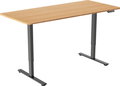 AlzaErgo Table ET2 Core černý + deska 140×80 cm bambusová zaoblená