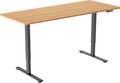 AlzaErgo Table ET2 Core černý + deska 160×80 cm bambusová zaoblená