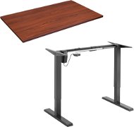 AlzaErgo Table ET2.1 čierny + doska TTE-12 120 × 80 cm hnedá dyha - Výškovo nastaviteľný stôl