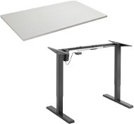 AlzaErgo Table ET2.1 schwarz + Tischplatte TTE-01 140x80cm weißes Furnier - Höhenverstellbarer Tisch