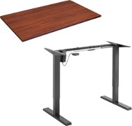 AlzaErgo Table ET2.1 čierny + doska TTE-01 140 × 80 cm hnedá dyha - Výškovo nastaviteľný stôl