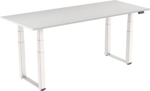 AlzaErgo Table ET7 Heavy Duty white + top 160×80 cm laminated white oak - Height Adjustable Desk - Main image