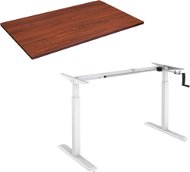 AlzaErgo Table ET3 biely + doska TTE-12 120 × 80 cm hnedá dyha - Výškovo nastaviteľný stôl