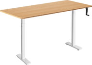 AlzaErgo Table ET3 Essential white + top 140×80 cm bamboo rounded - Height Adjustable Desk