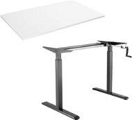 AlzaErgo Table ET3 čierny + doska TTE-01 140 × 80 cm biely laminát - Výškovo nastaviteľný stôl