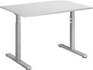 AlzaErgo Fixed Table FT1 sivý + Stolová doska TTE-12 120 × 80 cm biely laminát - Písací stôl