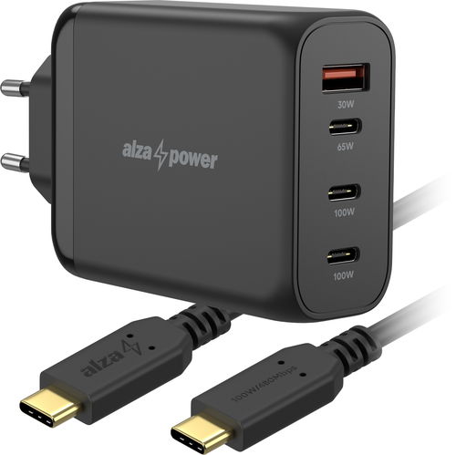 AlzaPower M7503CA Fast Charge 100W černá + Core USB-C 2.0 100W 2m černý - Nabíječka do sítě - Hlavní obrázek
