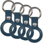 AlzaGuard Leather Keychain Airtag számára 4 db kék - AirTag kulcstartó