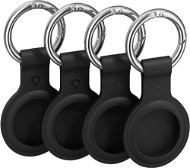 AlzaGuard Silicone Keychain for Airtag 4 pieces Black - AirTag Key Ring