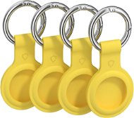 AlzaGuard Silicone Keychain for Airtag 4 pieces Yellow - AirTag Key Ring
