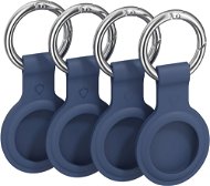 AlzaGuard Silicone Keychain for Airtag 4 pieces Blue - AirTag Key Ring