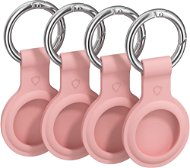 AlzaGuard Silicone Keychain for Airtag 4 pieces Pink - AirTag Key Ring