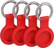 AlzaGuard Silicone Keychain Airtag számára 4 db piros - AirTag kulcstartó