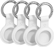 AlzaGuard Silicone Keychain for Airtag 4 pieces White - AirTag Key Ring