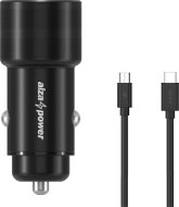 AlzaPower Car Charger P520 USB + USB-C Power Delivery - fekete + Core USB-C (M) 2.0 to Micro USB (M) - Szett