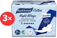 VUOKKOSET Cotton Night Wings 3 × 9 db - Egészségügyi betét