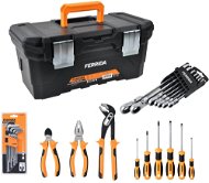 FERRIDA Tool Box 40.8cm + Screwdrivers Set 6pcs + Pliers Set 3pcs + Hex Key Set 9pcs+ Ratchet Wrenc - Tool Set
