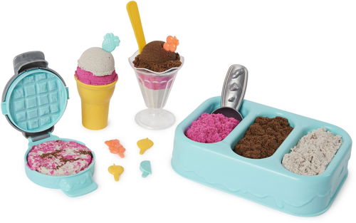 Kinetic Sand Scented Ice Cream Scoops + Sea Play Set - Kinetic