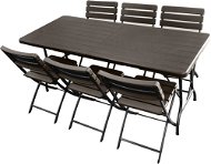 La Proromance Folding Table W180 + 6 db Folding Chair W43 - Kerti bútor