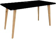 SYBERDESK 132 x 65 cm, Solid Oak Wooden Legs, LED, fekete - Gaming asztal