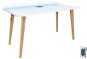 SYBERDESK 132 x 65 cm, Solid Oak Wooden Legs, LED, fehér - Gaming asztal