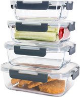 Siguro Set of food jars Glass Seal 0,6 l + 0,86 l + 1 l + 1,5 l, 4 pcs - Food Container Set