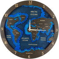 BusyKids Wall Clock World Map Dark - Wall Clock