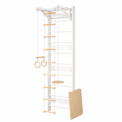 BusyKids 6in1 children's ladder with trapeze, rope, rings and swing white - Hayrack - Main image