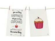 Butter Kings Happiness and Cupcakes Kitchen Towel Set - Dish Cloth