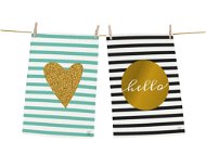 Butter Kings Set of 2 Towels Gold Heart - Dish Cloth