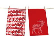 Butter Kings set of 2 towels RED REINDEER - Dish Cloth