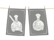 Butter Kings set of 2 towels, hipster chef - Dish Cloth