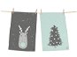 Butter Kings towel set of 2 pcs, REINDEER AND TREE - Dish Cloth