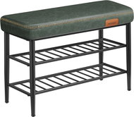 Houseland Vasagle Stuart with padded bench, forest green - Shoe Rack