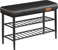 Houseland Vasagle Stuart with padded bench, black - Shoe Rack