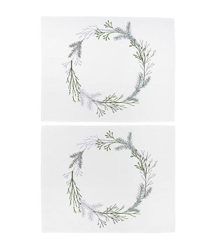 Butter Kings Christmas twigs placemat, 45 × 35 cm - Placemat - Main image