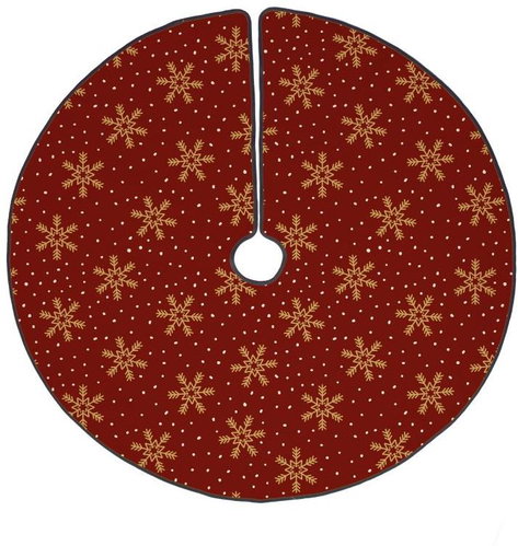 Butter Kings Placemat under the tree golden snowflakes - Christmas Tree Mat - Main image