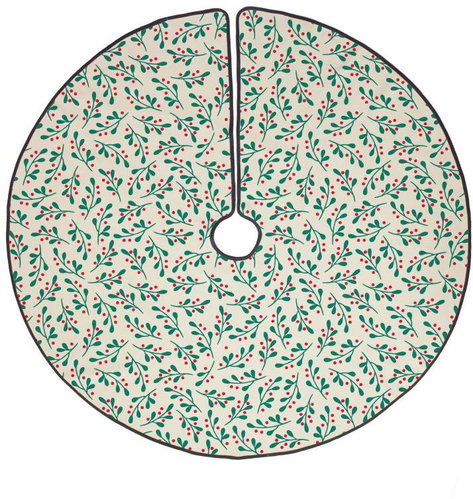 Butter Kings Mistletoe kiss under the tree green and red - Christmas Tree Mat - Main image