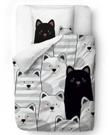 Butter Kings black cat 140 × 200/90 × 70 cm - Bed Linen