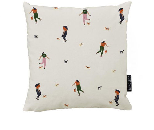 Butter Kings walking with my dog, canvas cotton - Pillowcase - Main image