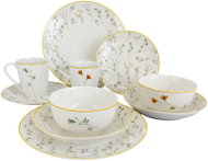 by inspire 10dílná jídelní sada Linea Botanic - žlutá linka, květinový dekor - Dish Set