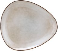 Clay Shallow ceramic plate Triangle, 27×24cm, grey-beige - Plate